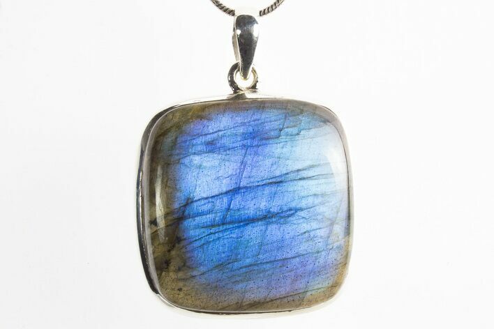 Brilliant Blue Labradorite Pendant with Chain #317624